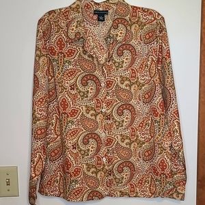 Statements paisley button up blouse  XL